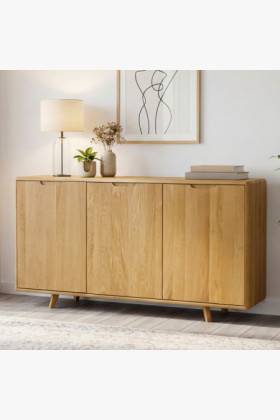 Dubová komoda s dvierkami, farba dub natural